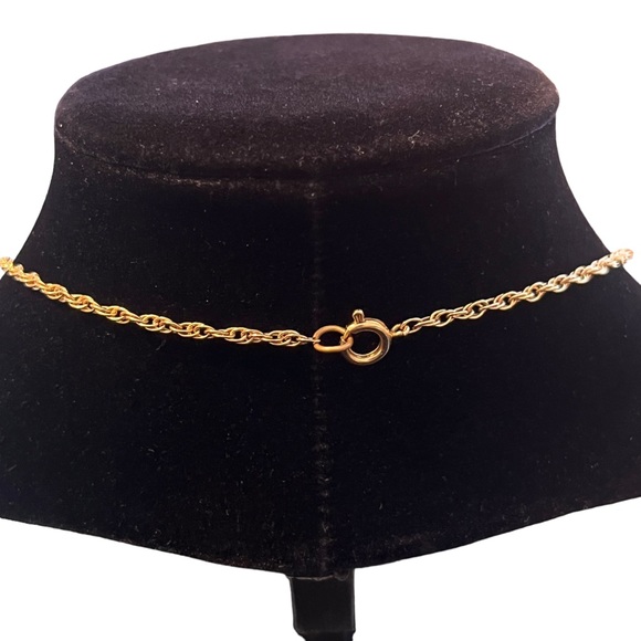 Vintage 12K Gold Filled Red Jade Bone Charm Necklace - Picture 9 of 10